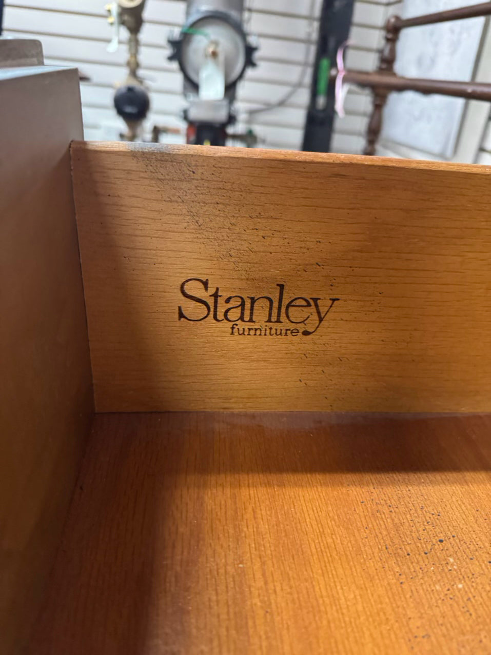 VINTAGE STANLEY FURNITURE Gray Painted Wood Dresser