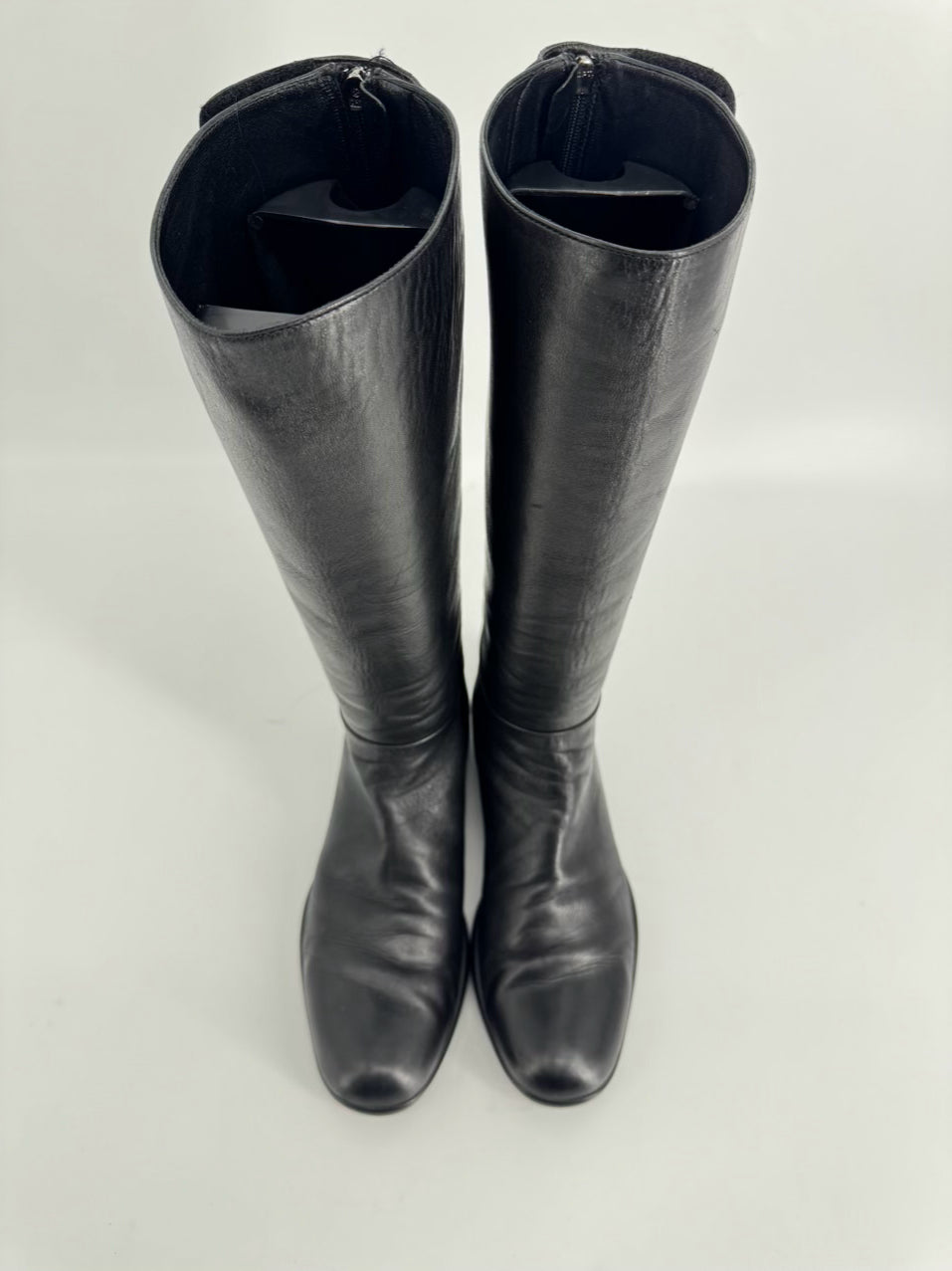 PRADA Size 38.5 Black Leather Boots