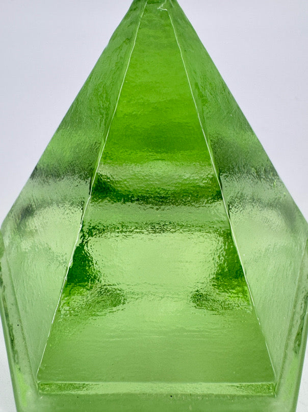 Light Green Glass Hexagonal Pyramid