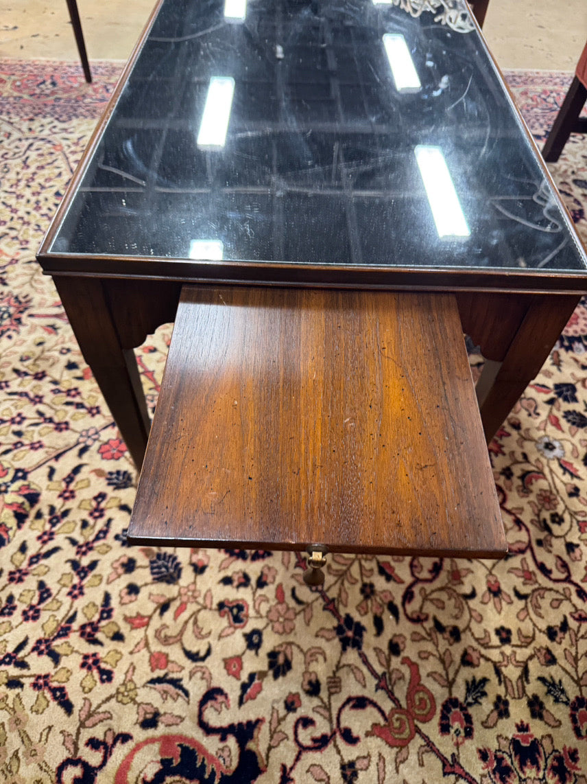 VINTAGE Wood Mirrored-Top Tea Table