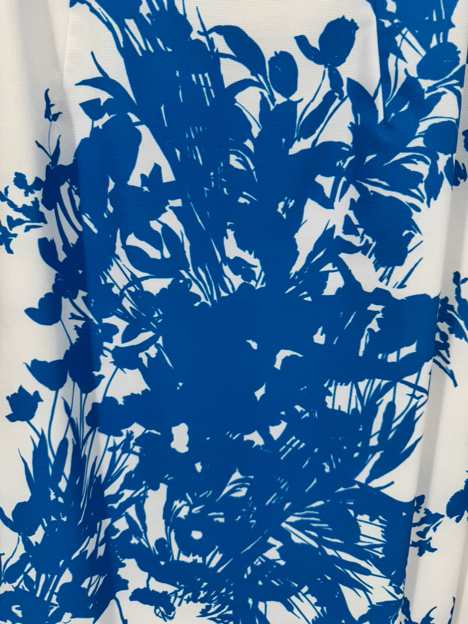 BIGIO Size 12 White & Blue Floral Sleeveless Dress