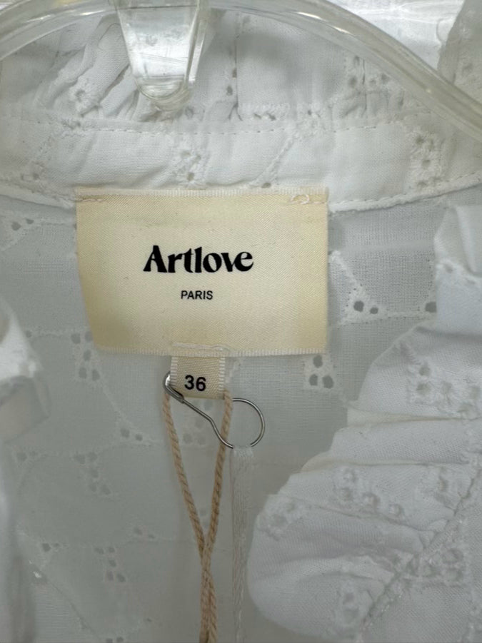 ARTLOVE Size 36 White Eyelet Aminah Blouse NWT