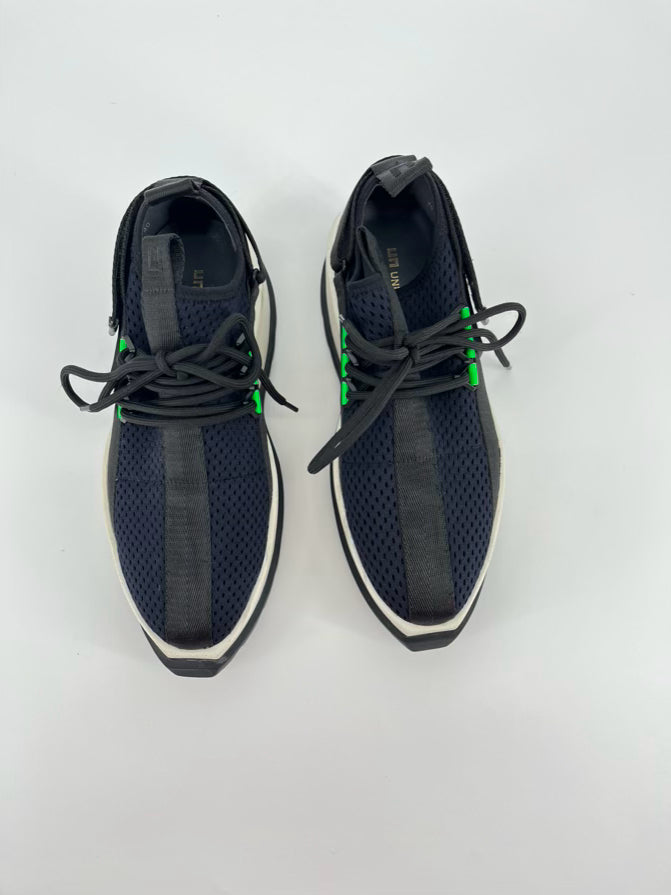 UNITED NUDE Size 40 Navy & Cream Mesh Sneakers