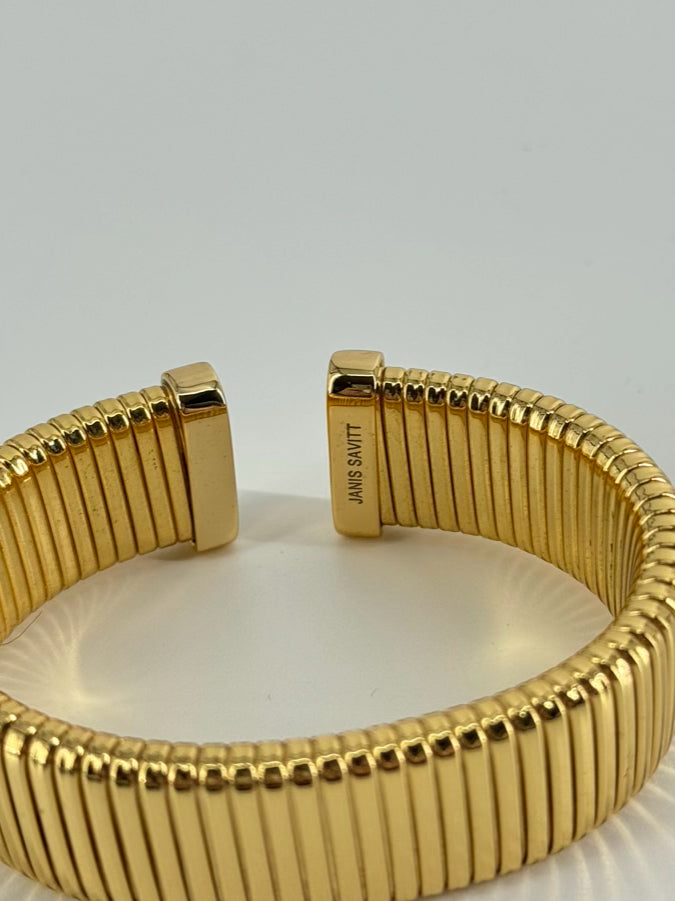 JANIS SAVITT Gold Tone Open Back Cobra Bracelet