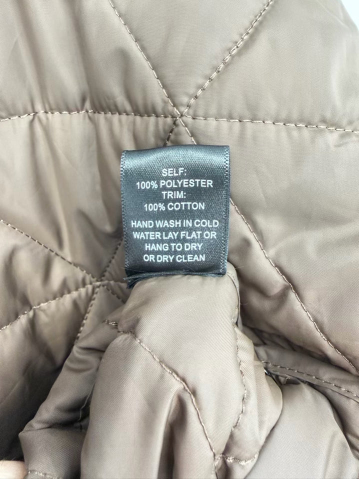 JOH Jamel Wmn's Size L Brown Quilted Short Sleeve Jacket NWT