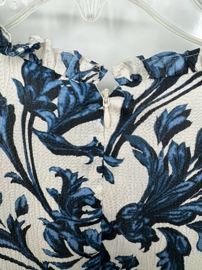 ADRIANNA PAPELL Size 16 Navy Floral Print Dress NWT
