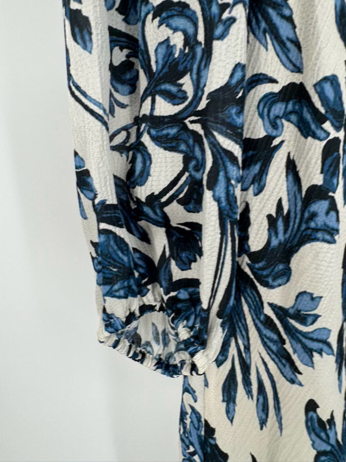 ADRIANNA PAPELL Size 12 Navy Floral Print Dress NWT
