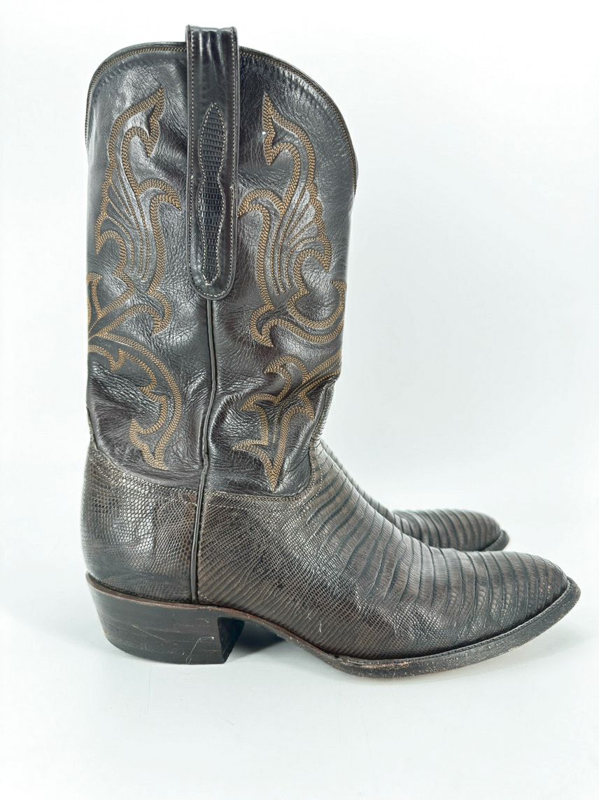 TRES OUTLAWS Size 10 Dark Brown Leather Cowboy Boots