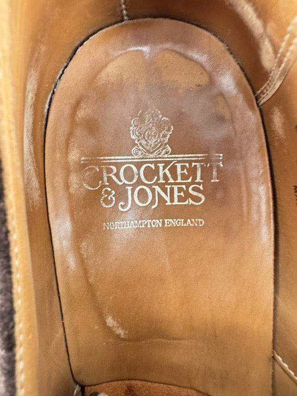 CROCKETT & JONES Size 9.5 Chocolate Suede Dress Shoes