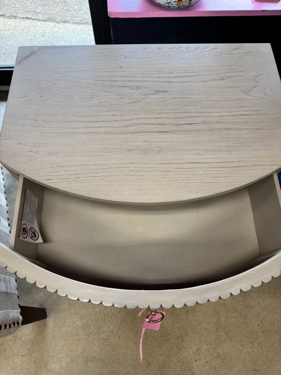RACHEL ZOE Wood Taupe Fluted Nightstand
