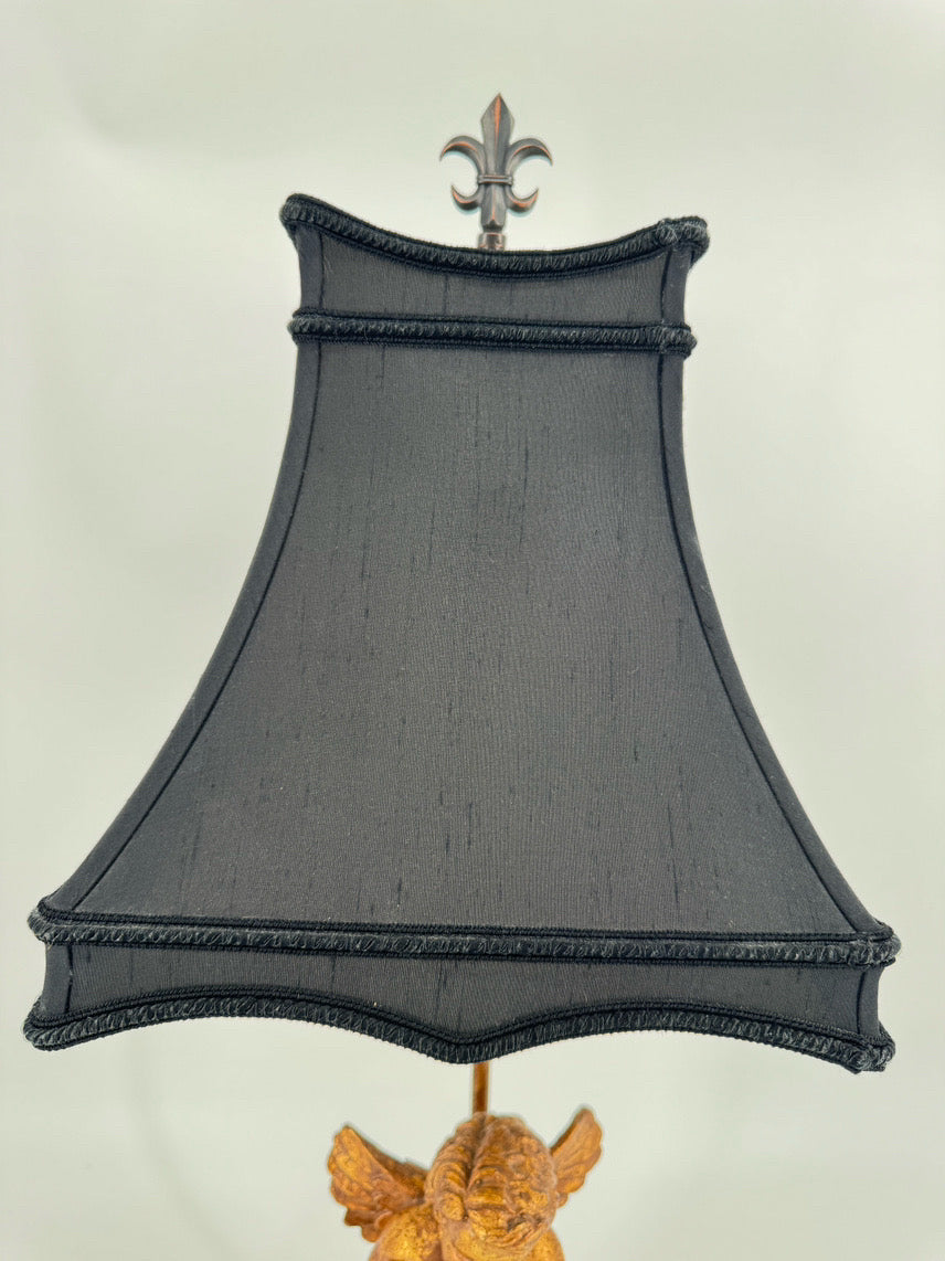 Gold Resin Angel Lamp w/ Chelsea House Shade