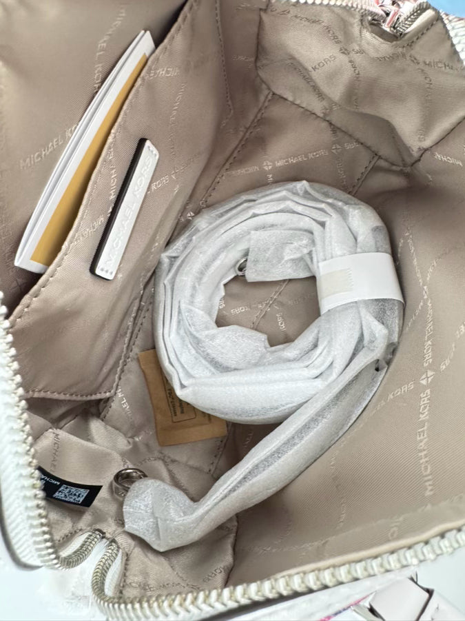 MICHAEL MICHAEL KORS Pink & White Leather Airplanes Purse NWT