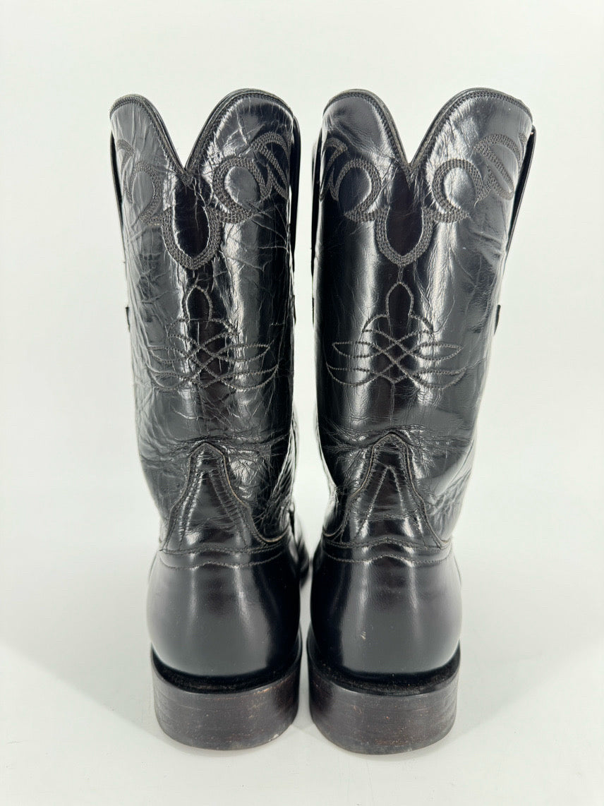 LUCCHESE Size 9 Black Leather Boots