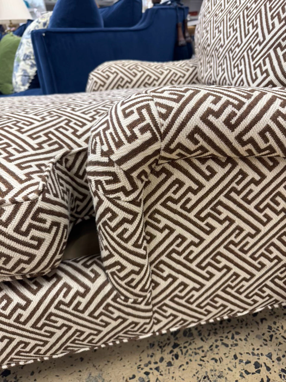 PEARSON Brown & White Geometric Chaise