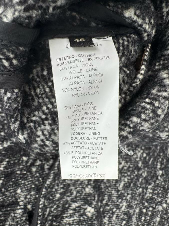 CIVIDINI Size 46 Black & Gray Wool Blend Coat