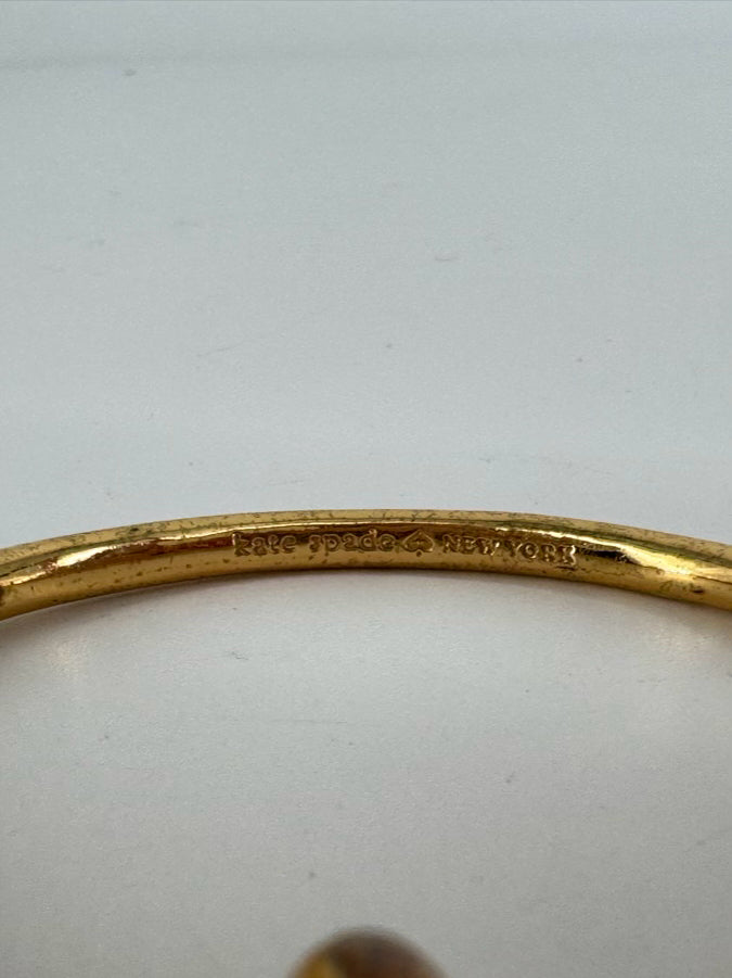 KATES SPADE Gold Tone Knot Bangle Bracelet