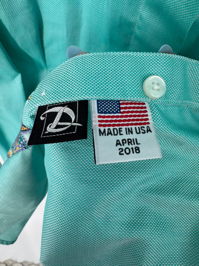 DEREGNAUCOURT Size S Teal Button Up Blouse