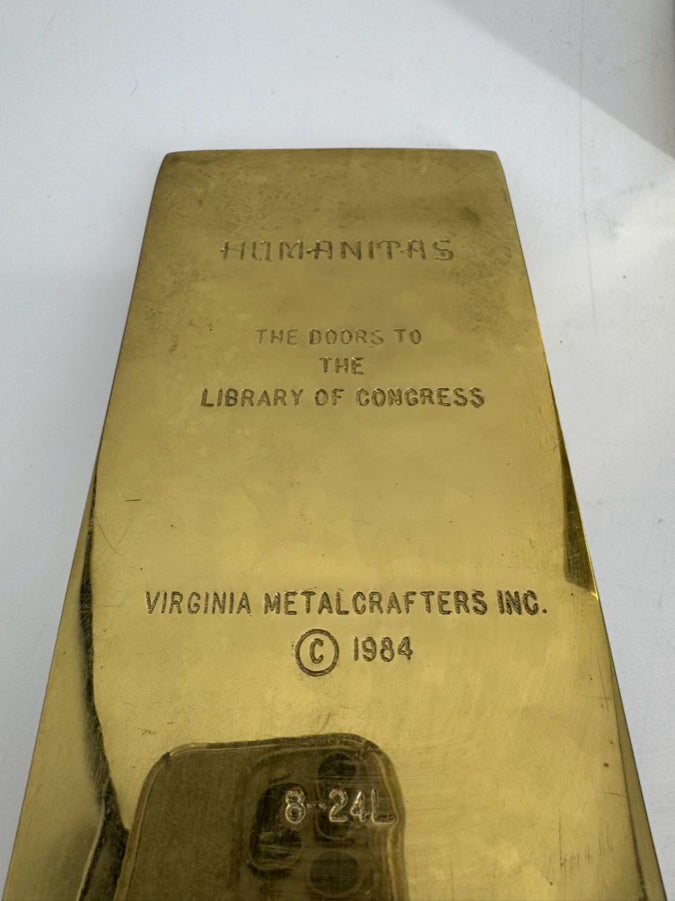 VIRGINIA METALCRAFTERS Brass The Doors to the Library of Congress Bookends