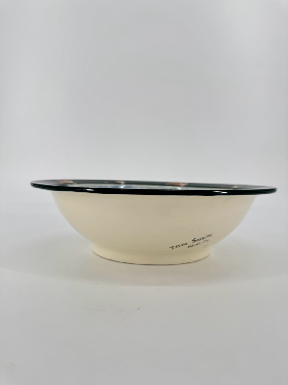 ZEPPA STUDIOS Green & Blue Welsh Corgis Pottery Bowl