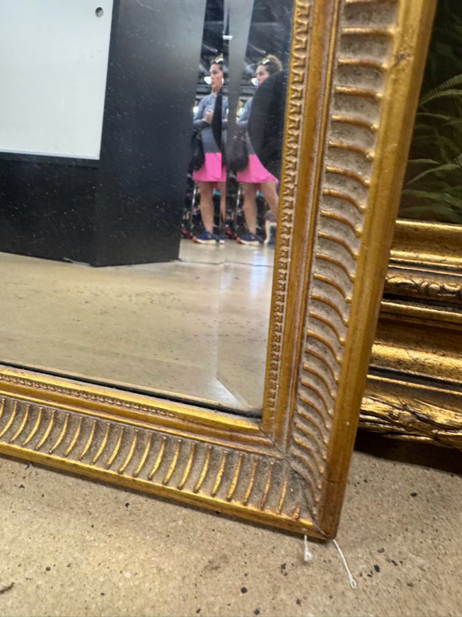 Gold Medallion Ribbon Design Beveled Mirror