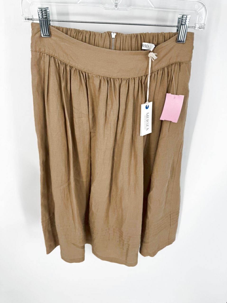 MERSEA Size S Tan Linen Poete Skirt NWT