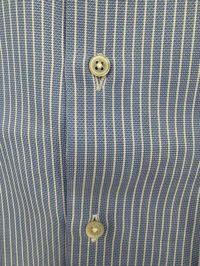BROOKS BROTHERS Size 35 Blue Stripe Dress Shirt NWT