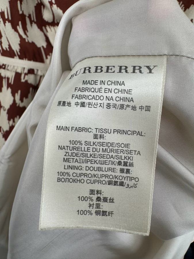 BURBERRY BRIT Size 8 Beige & Rust Silk Dress