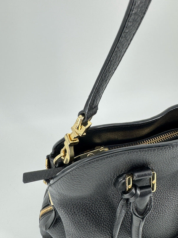 TORY BURCH Black Leather Tote Bag