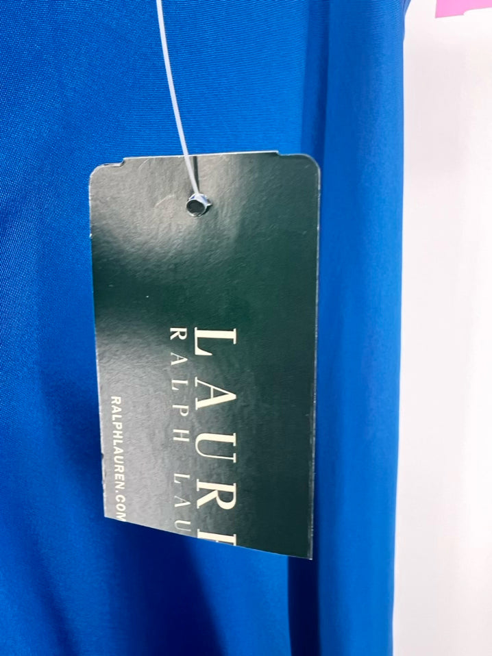 LAUREN RALPH LAUREN Size L Blue Silk Skirt NWT