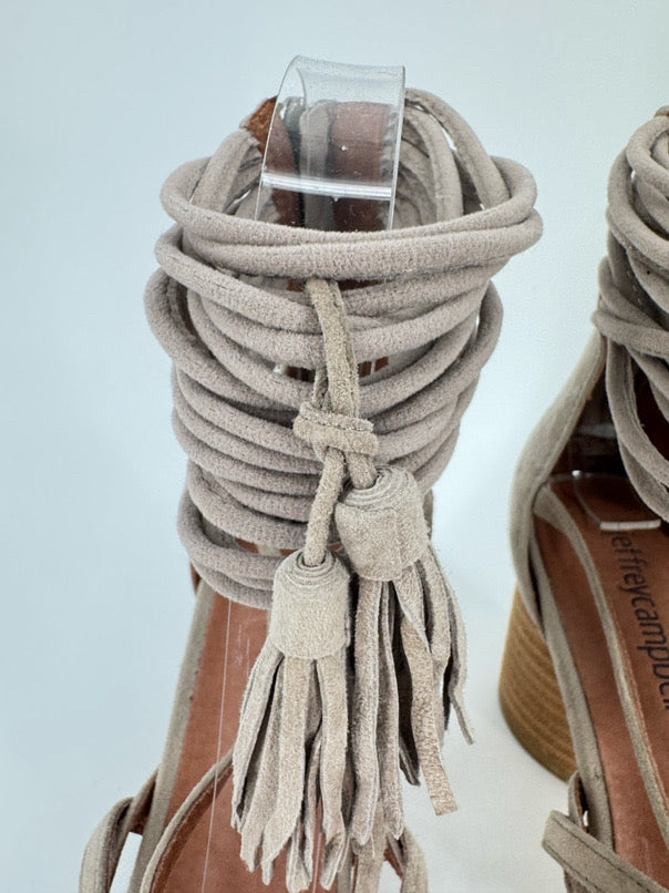 JEFFREY CAMPBELL Size 7 Gray Suede Despina Heels
