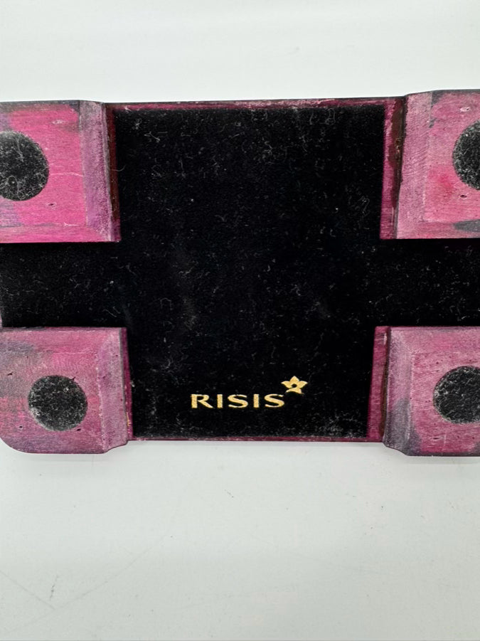 RISIS Gold & Silver Bull Chopstick Holders on Wood Base