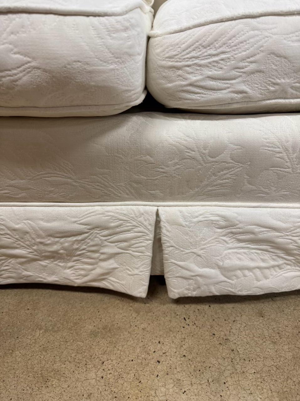 White 3-Cusion Quilted Sofa