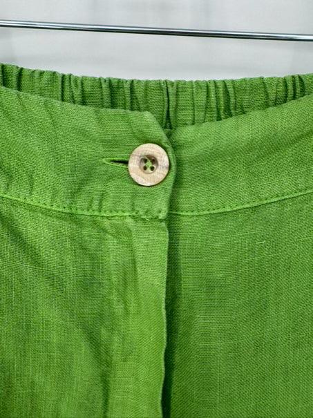 HARIS COTTON Size S Green Linen Pants