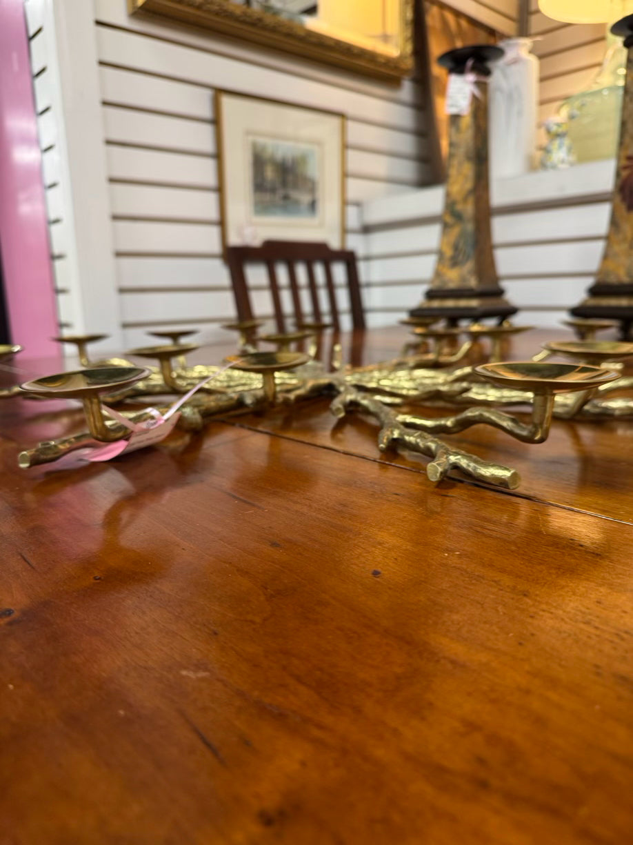 Gold Tone Brass Branch Candleholder Centerpiece