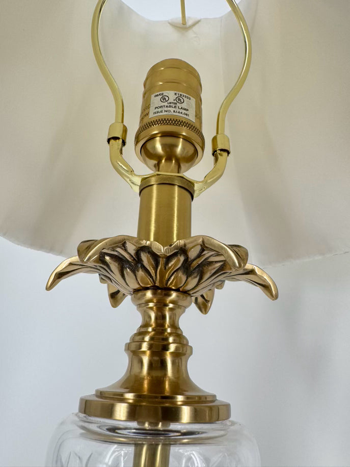 BOMBAY Brass & Glass Pair of Buffet Lamps