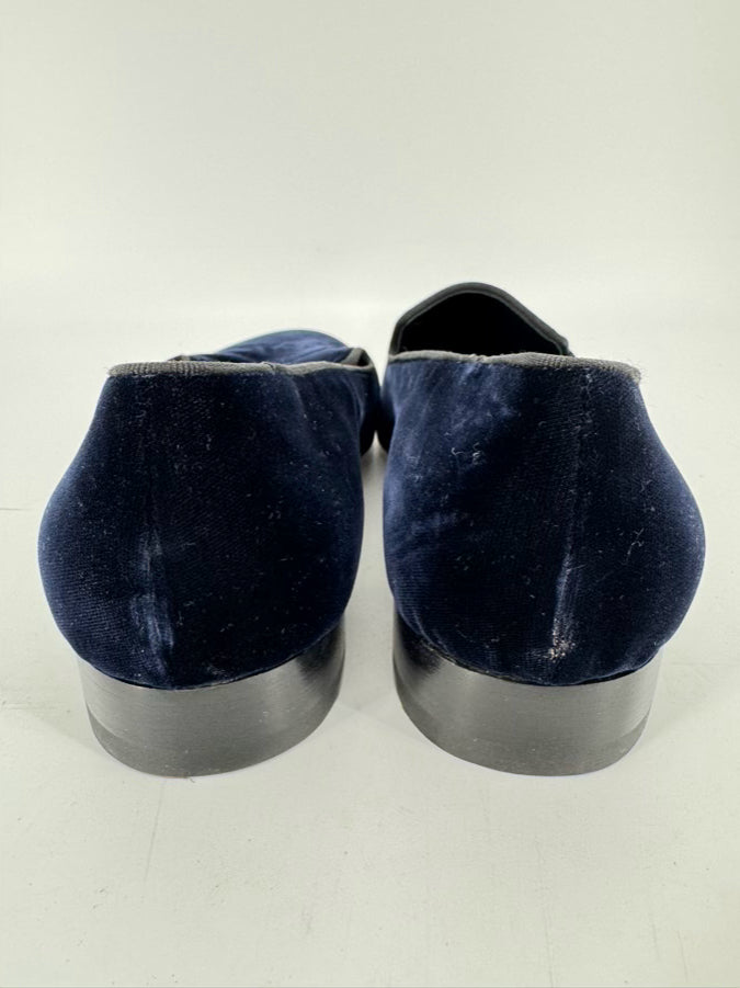 MANOLO BLAHNIK Size 9 Navy Velvet Dress Shoes