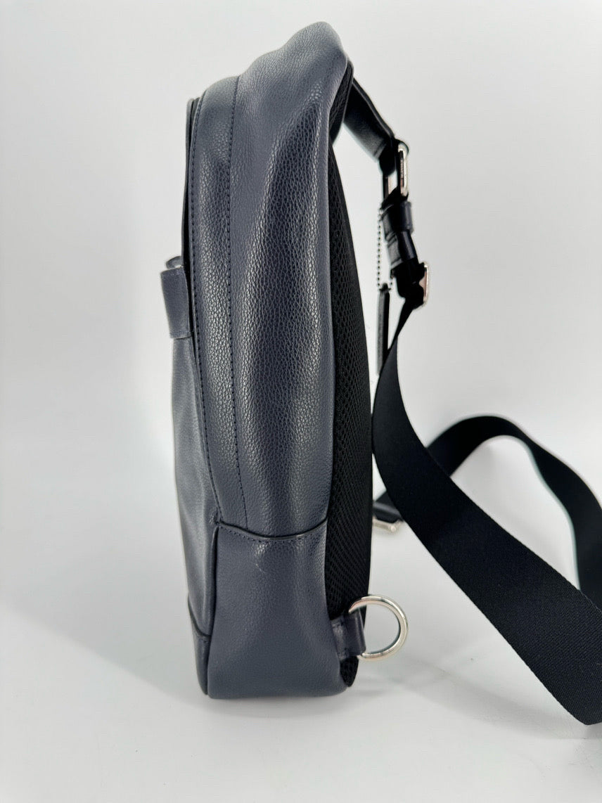 COACH Black & Navy Charles Varsity Sling Backpack