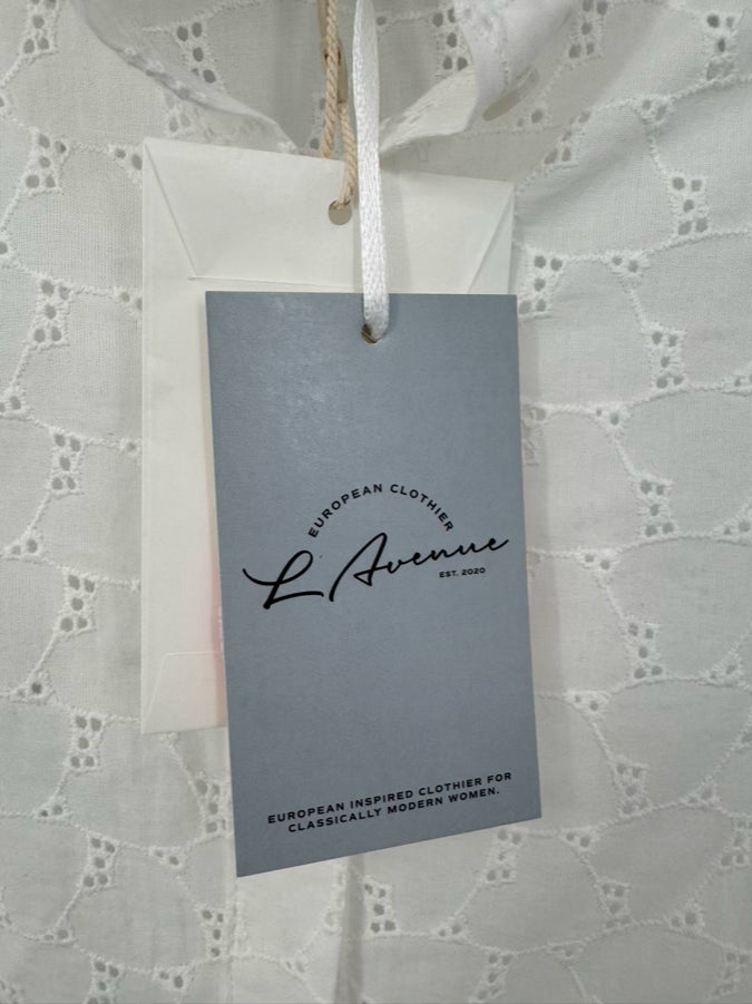 ARTLOVE Size 36 White Eyelet Aminah Blouse NWT
