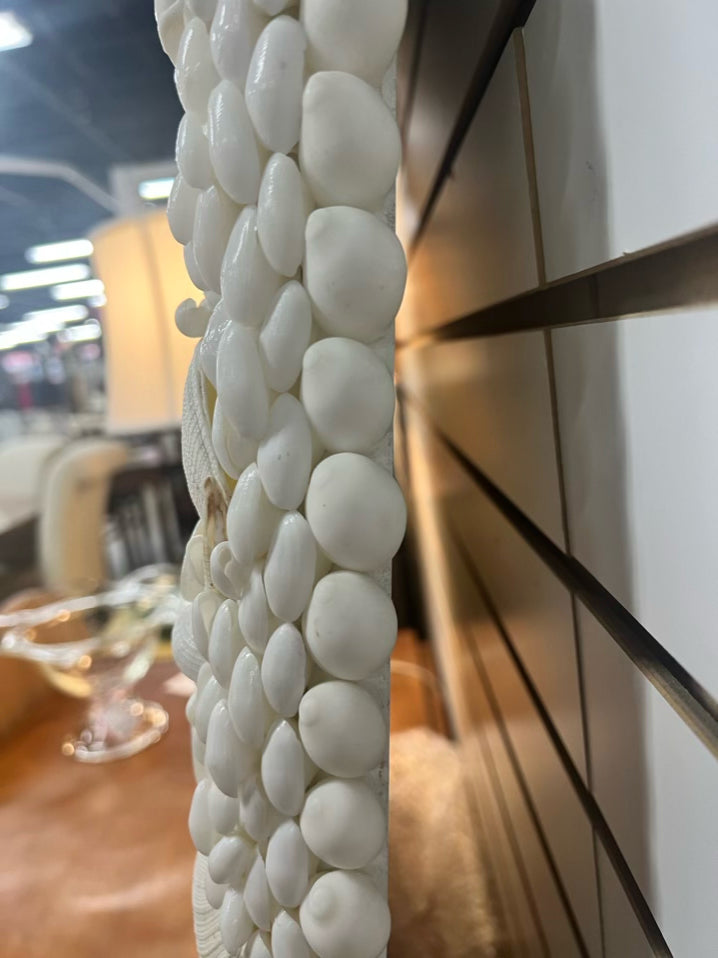 TWO'S COMPANY White Shell Mirror