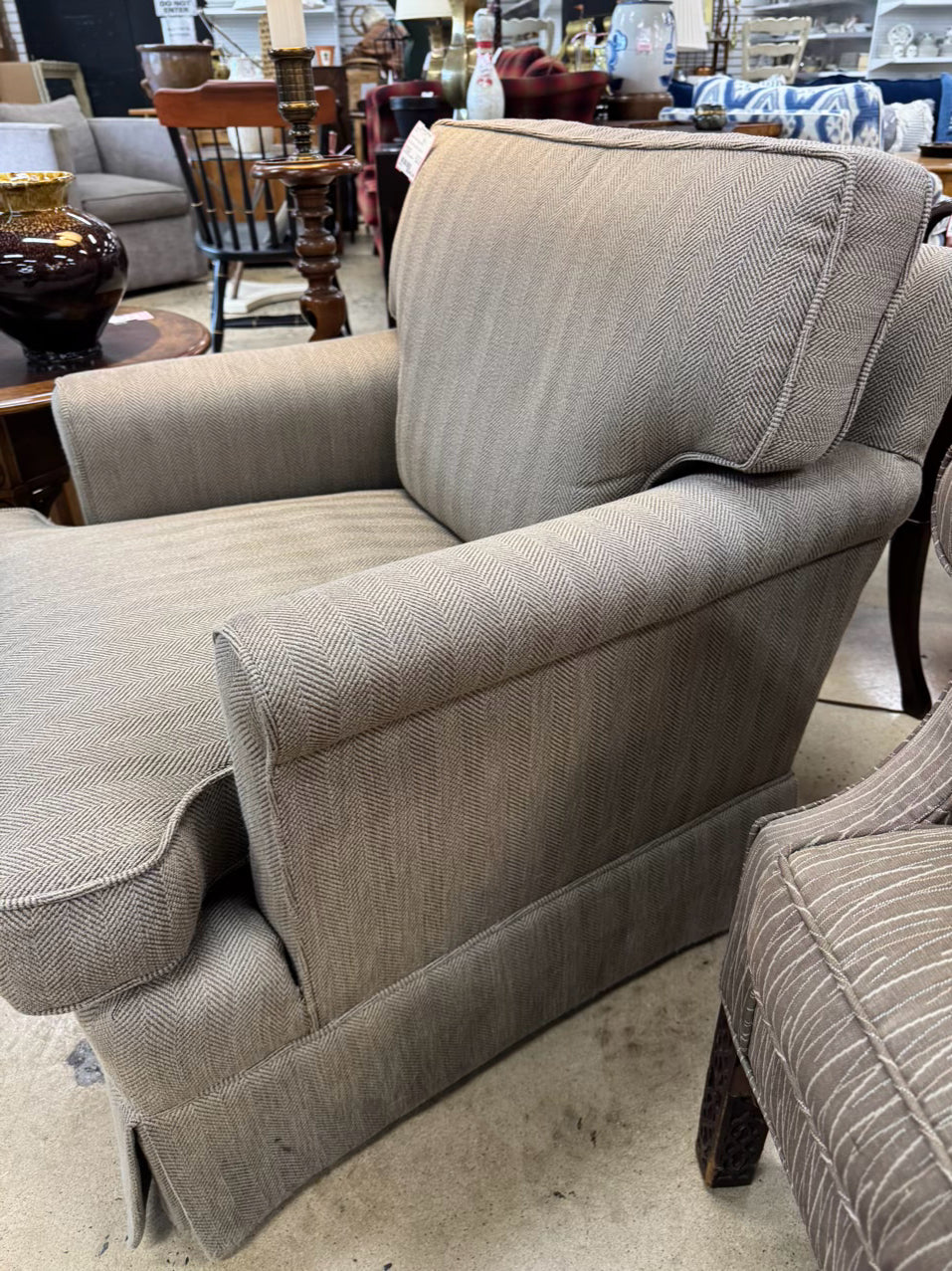 Gray Herringbone Chair