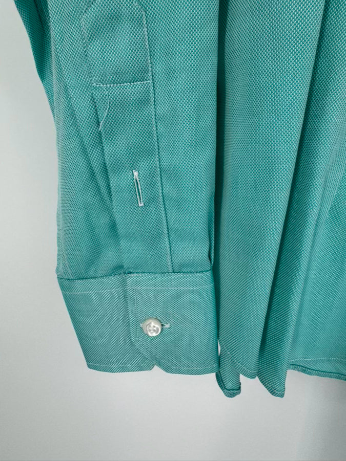 DEREGNAUCOURT Size S Teal Button Up Blouse
