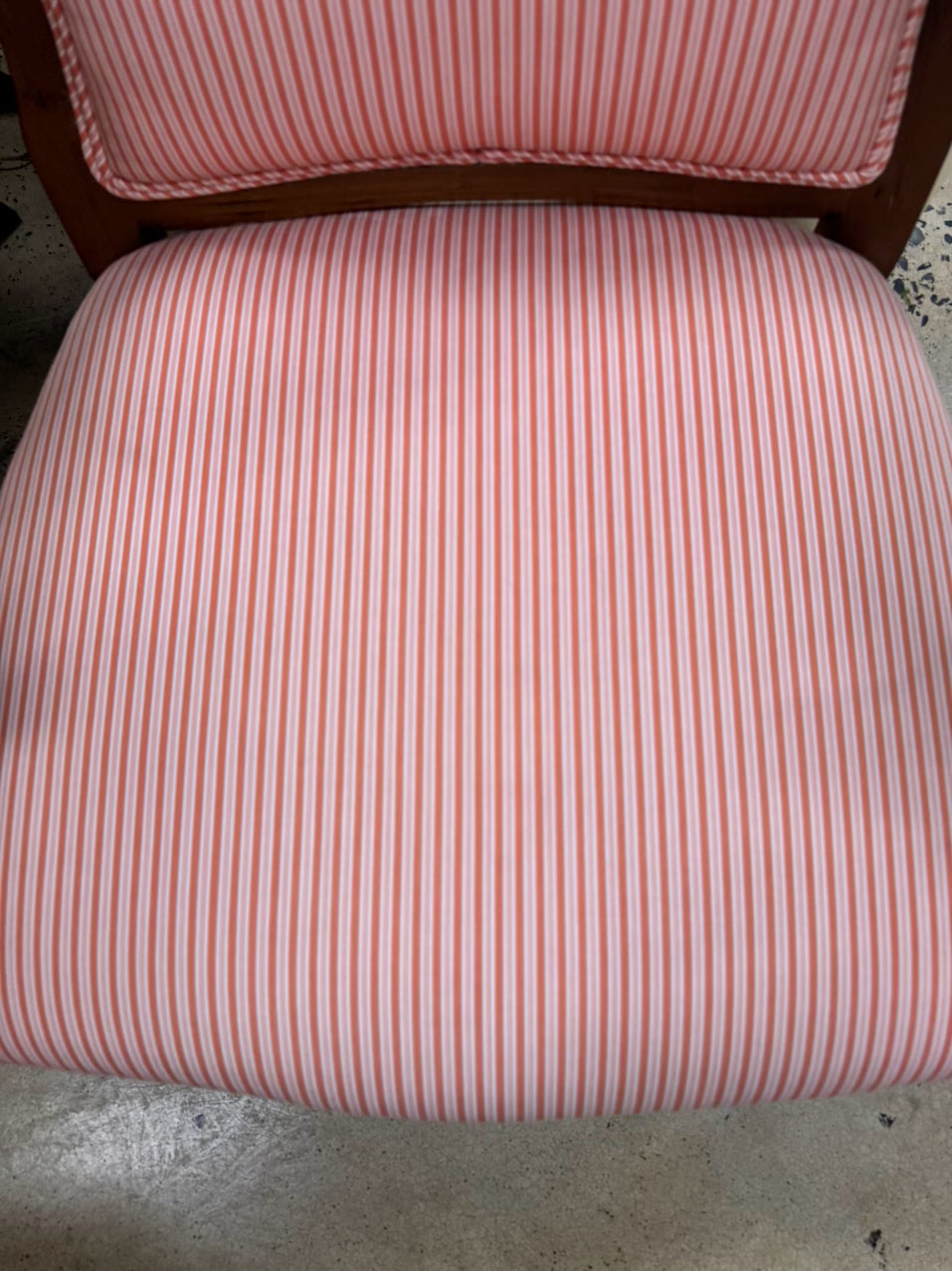 Orange & White Stripe Louis XV Chair