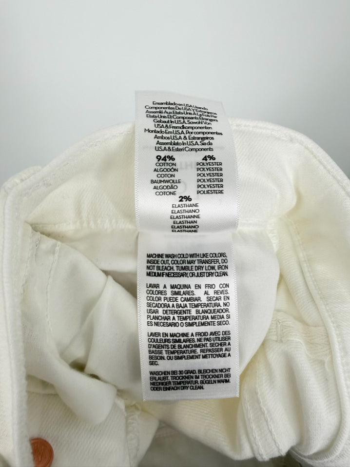 MOTHER Size 31 Cream Denim Frayed Jeans