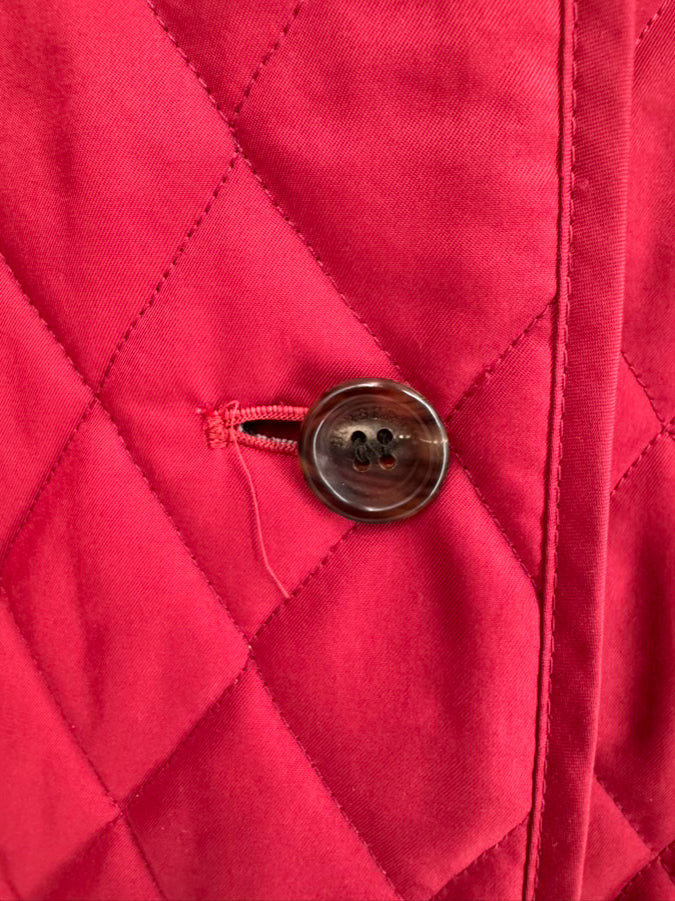 BURBERRY LONDON Size L Red Quilted Novacheck Jacket