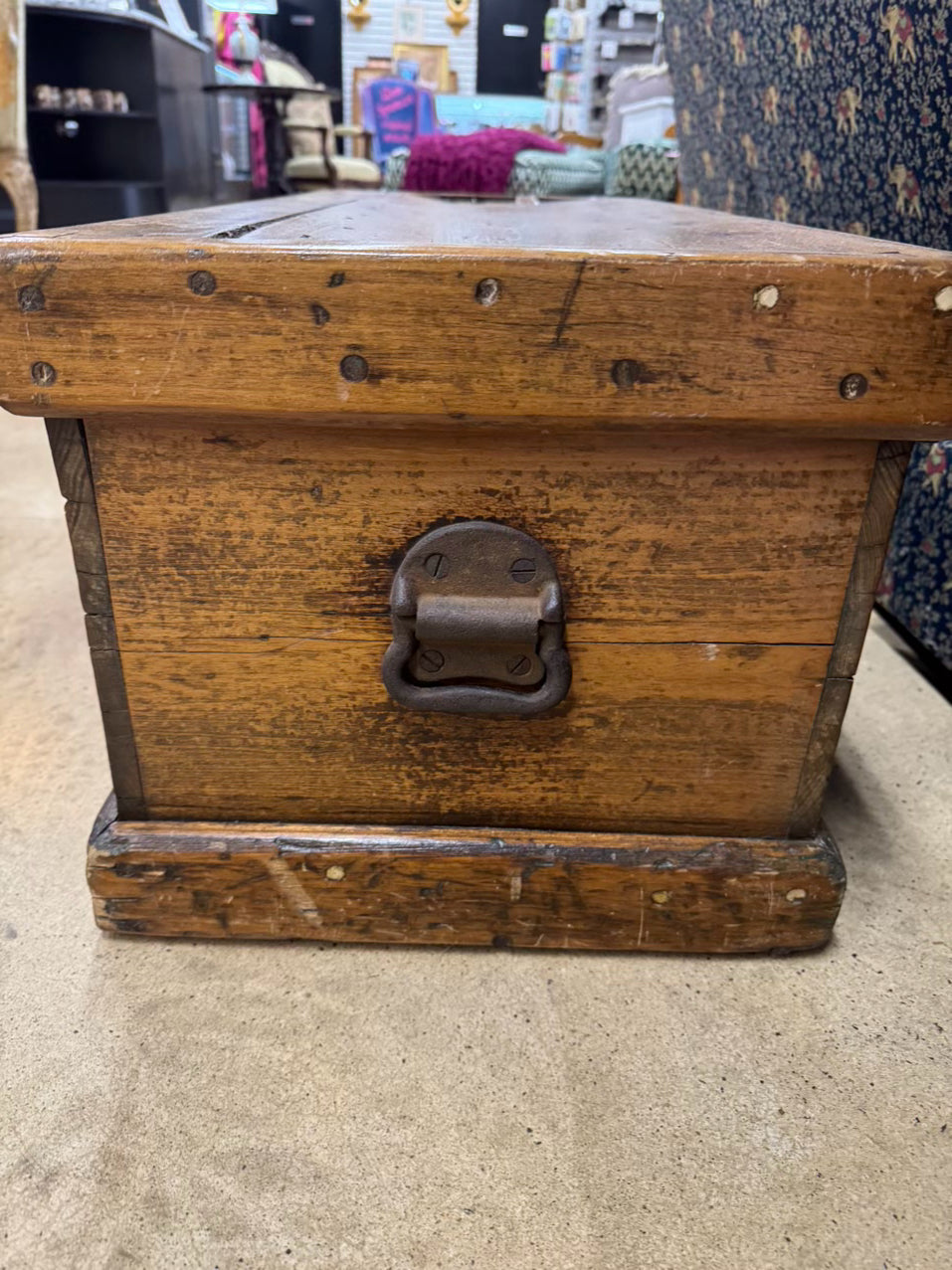 ANTIQUE Pine Tool Trunk w/ Handles