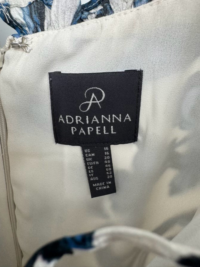 ADRIANNA PAPELL Size 12 Navy Floral Print Dress NWT
