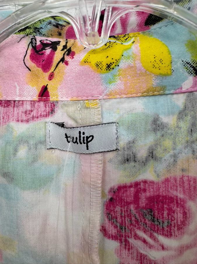 TULIP Size XL Pink & Yellow Floral Dress NWT