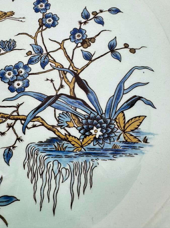 ADAMS Robin's Egg Blue Calyx Ware Ming Toi Set of 3 Plates