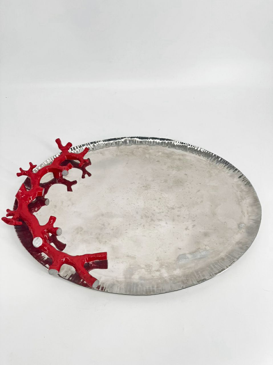 MICHAEL ARAM Silver & Pink Coral Oval Platter