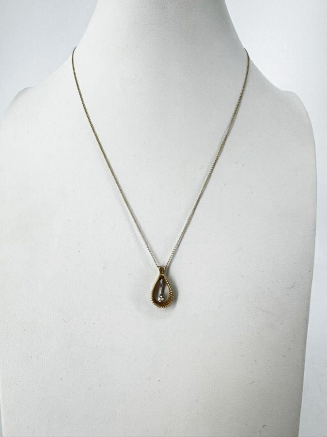 14K Diamond Teardrop Necklace